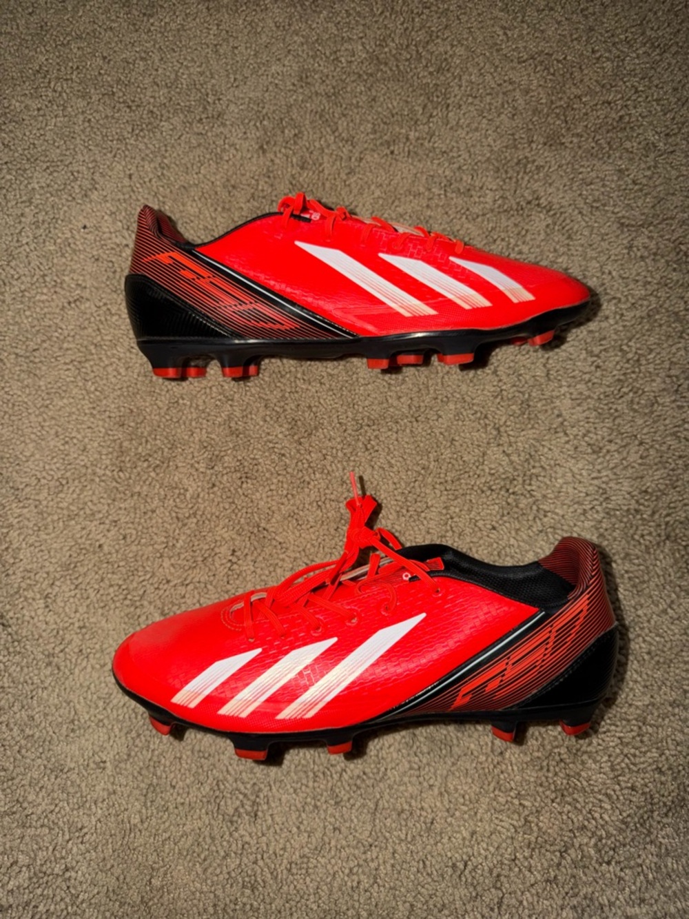 adidas F50 Infrared Black Size 8.5 Soccer Cleats